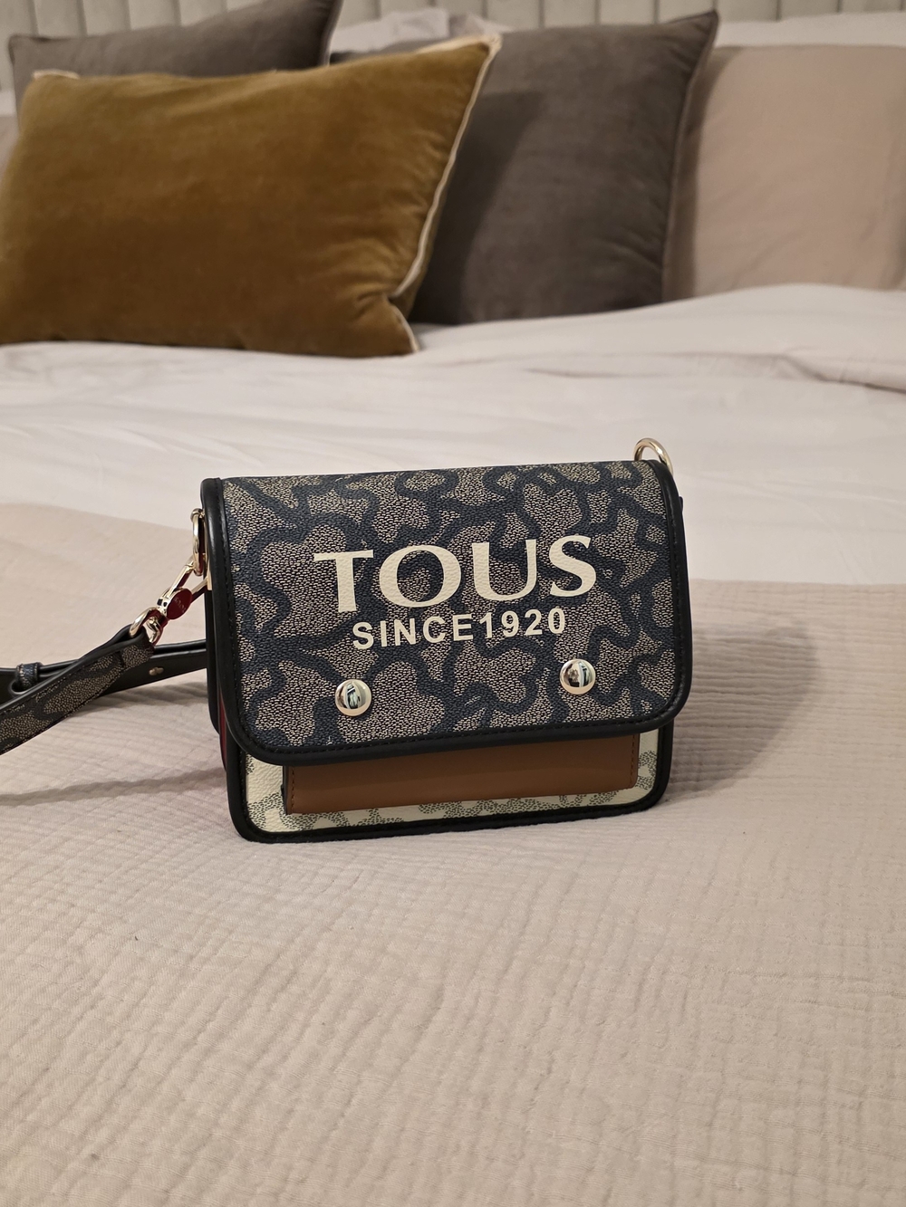 TOUS Since 1920 Signature Small Crossbody Bag in Navy and Brown
